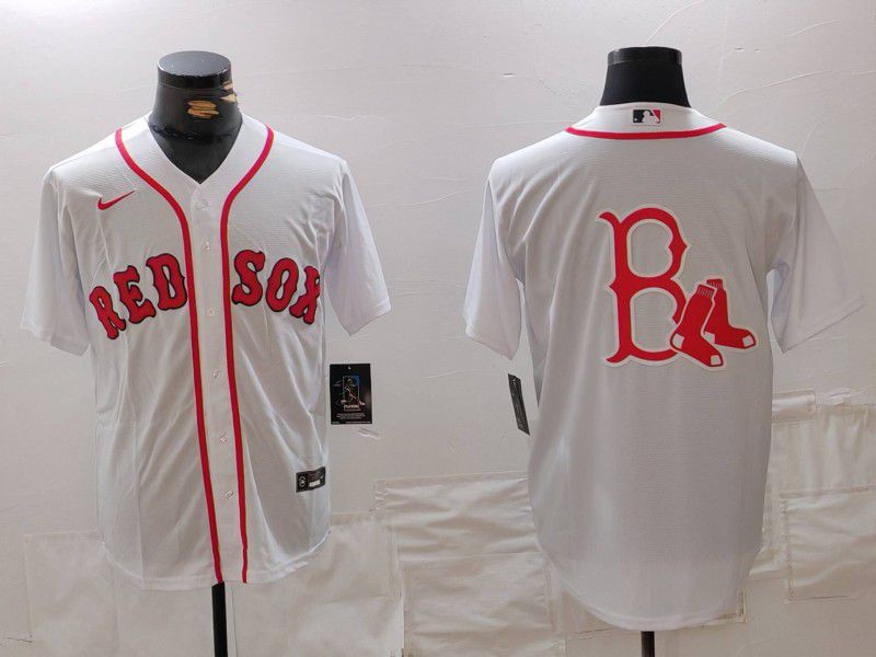 Men Boston Red Sox Blank White Game 2024 Nike MLB Jersey style 3